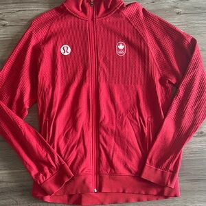 lululemon athletica Red Zip Up Sweater